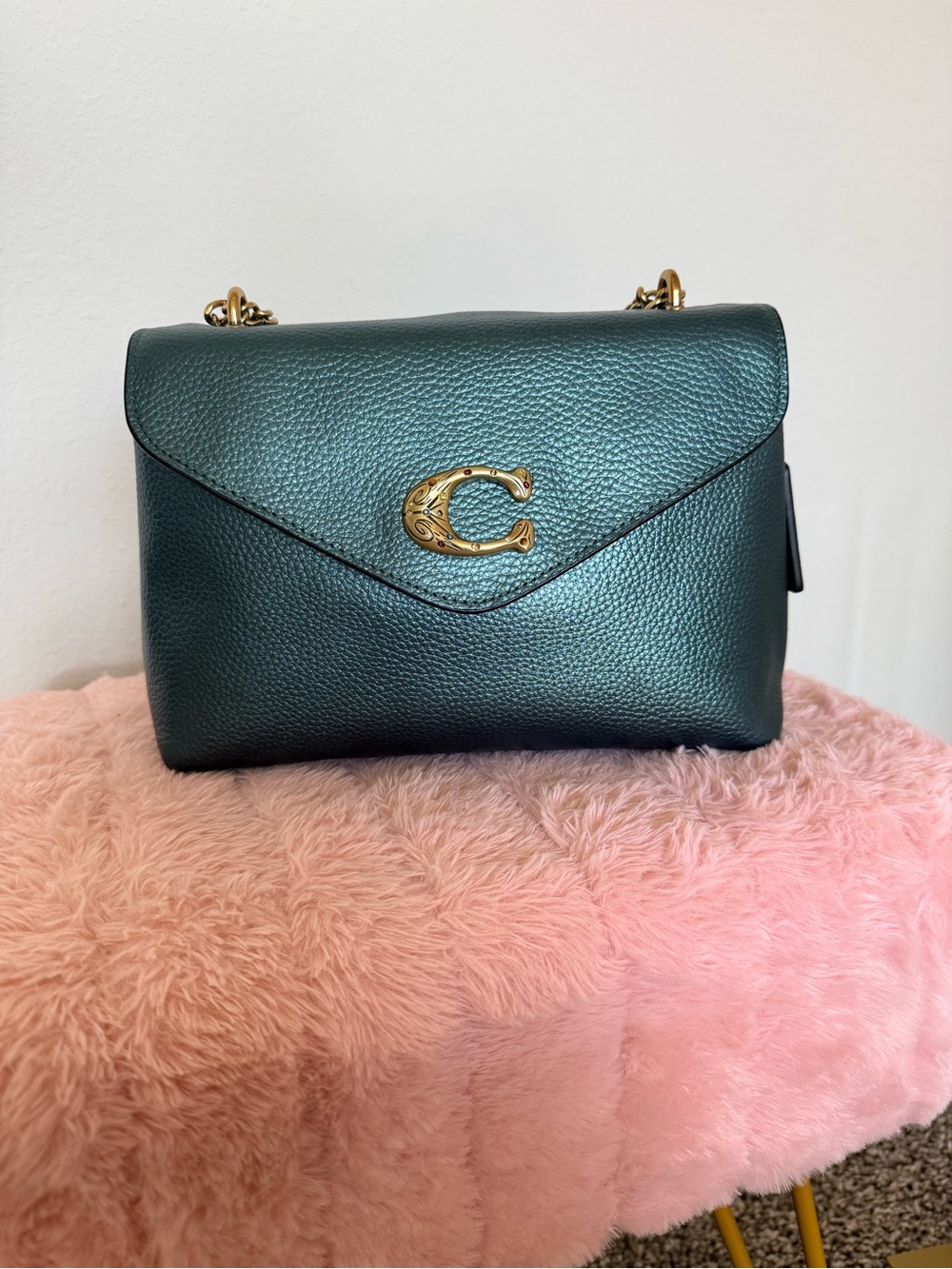 Coach Tammie Bag in Green Leather Chain Shoulder Bag
